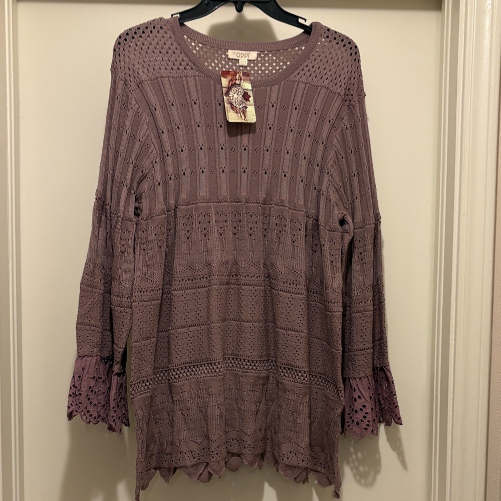Chic Mauve Lace Blouse
